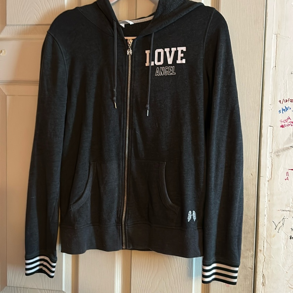 love angel grey zip up
